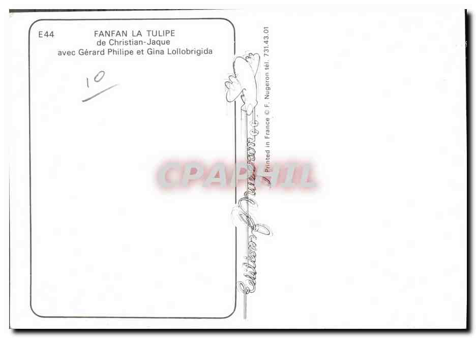 CPA Cinema Fanfan La Tulipe Gerard Philippe — Back