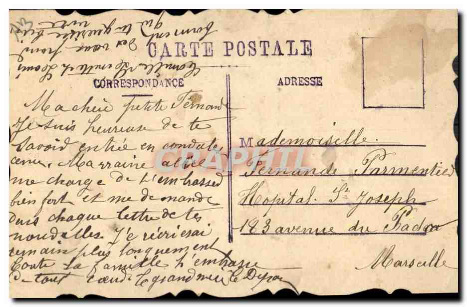 Iris violet — Fleur d'Amitié — Carte postale — Reverso