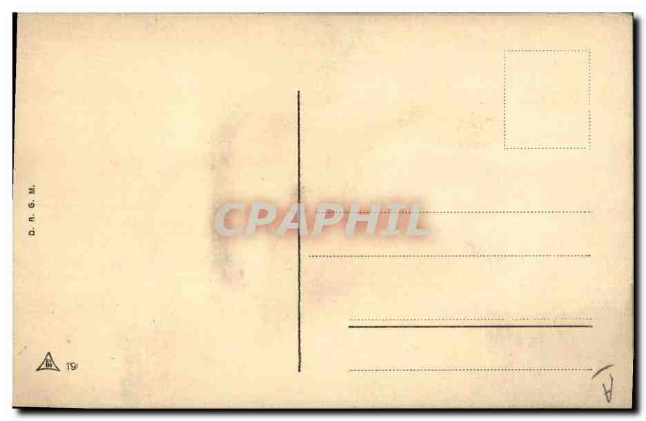Bateau à voiles rouges — reflet ondulé — D.R.G.M. n°19 — Verso