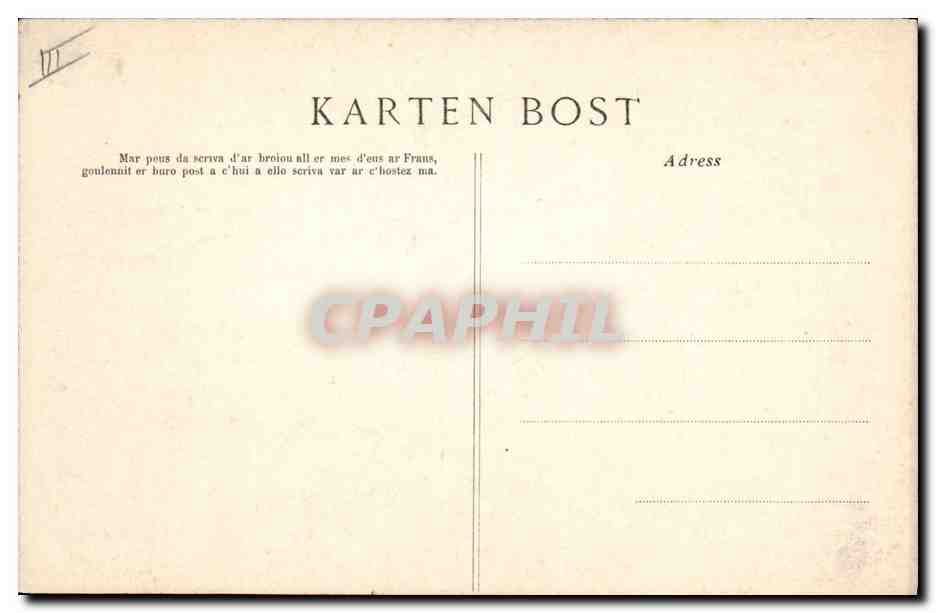 CPA Folklore Pont L'Abbe Fille et Gas  — Verso