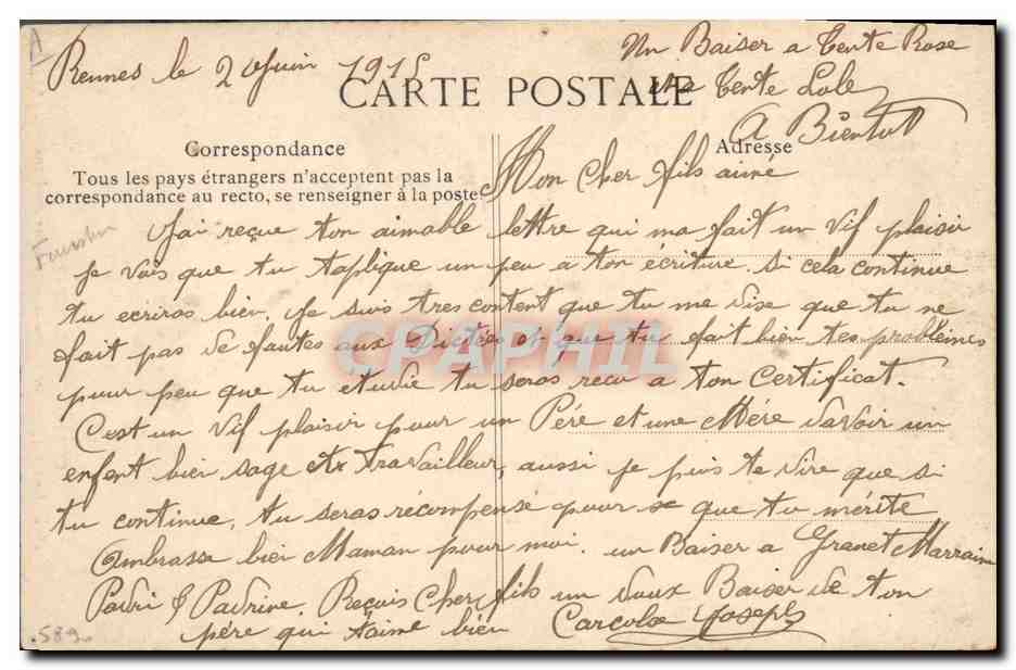 CPA Folklore Une elegante de Bannelec  — Verso