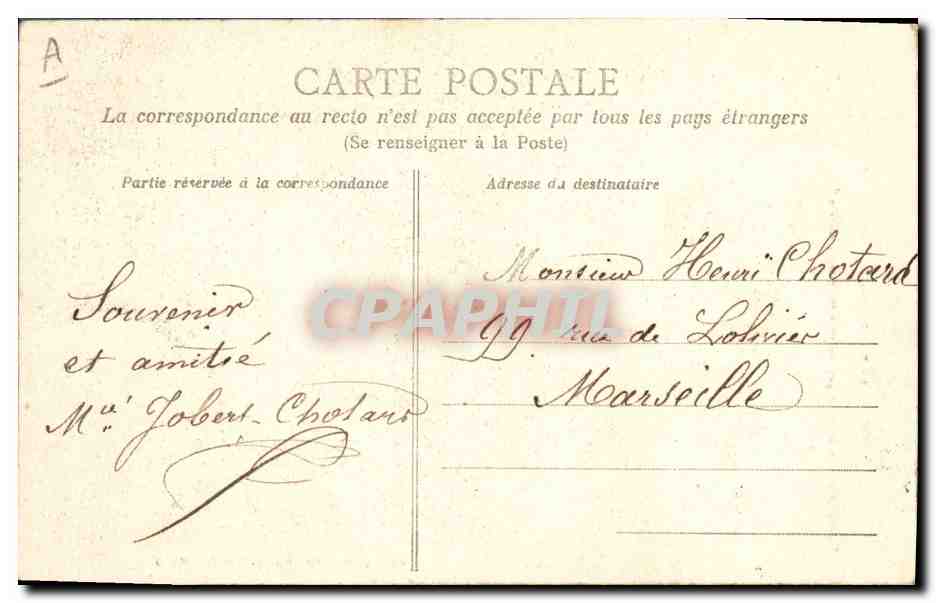 CPA Folklore Jeune fille d'Auray  — Verso