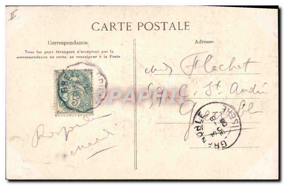 CPA Folklore Autour des lits clos Bonsoir  — Verso