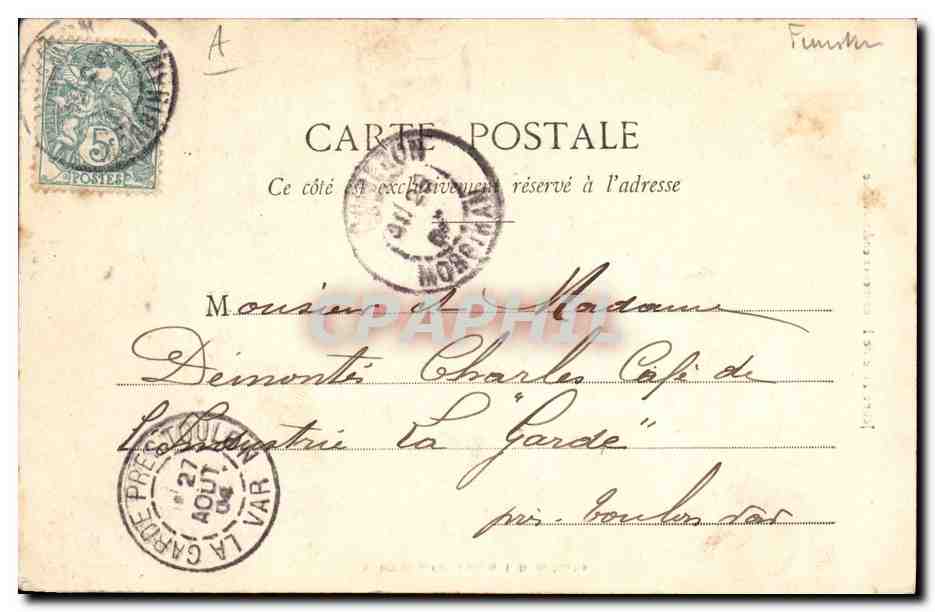 CPA Folklore Jeune fille de Douarnenez endimanchee  — Verso