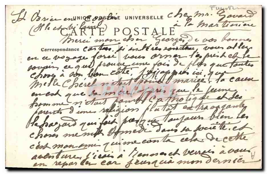 CPA Folklore Jeune fille des environs de Douarnenez Ploare Le Juch Pouldergat Costume de fete  — Verso