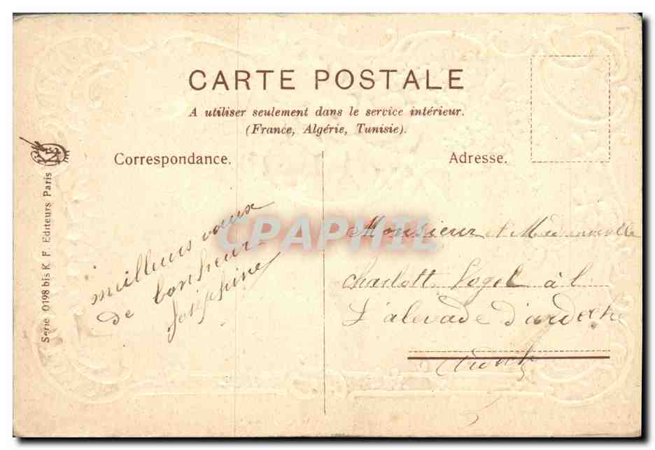CPA Fantaisie Fleurs  — Verso