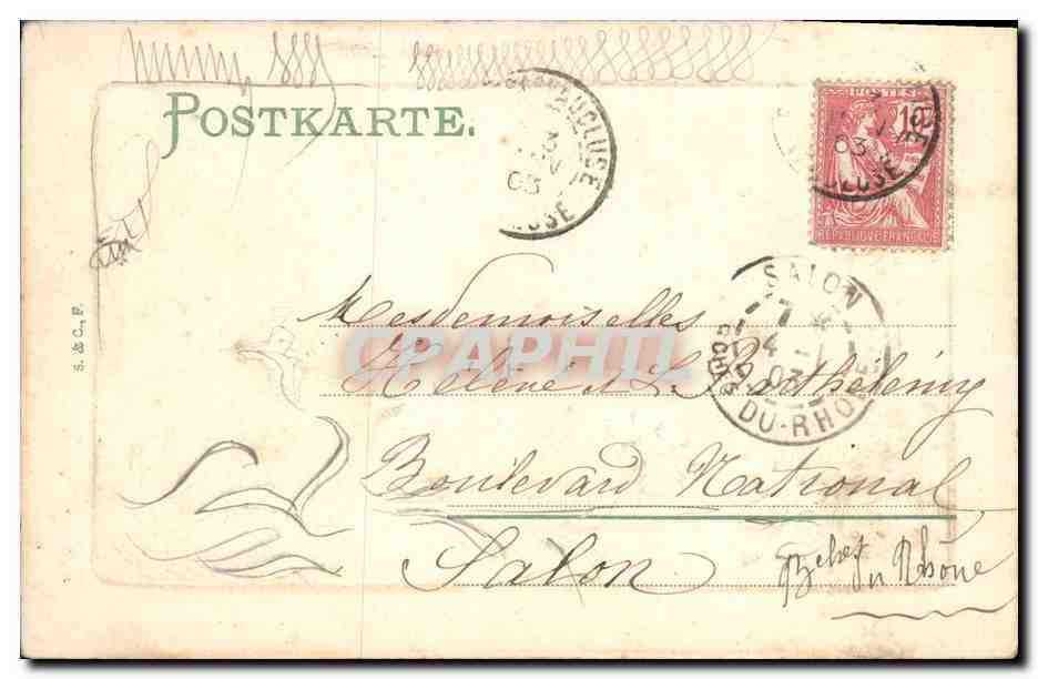 CPA Fantaisie Fleurs  — Verso
