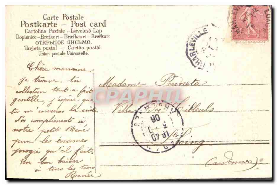 CPA Fantaisie Fleurs  — Verso