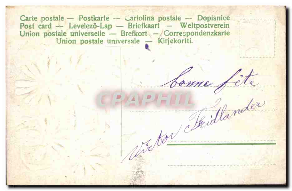 CPA Fantaisie Fleurs  — Verso