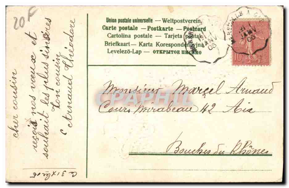 CPA Fantaisie Fleurs  — Rückseite