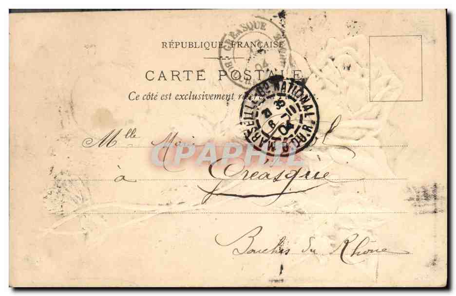 CPA Fantaisie Fleurs  — Verso