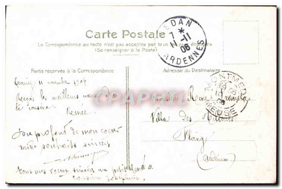 CPA Fantaisie Fleurs  — Rückseite