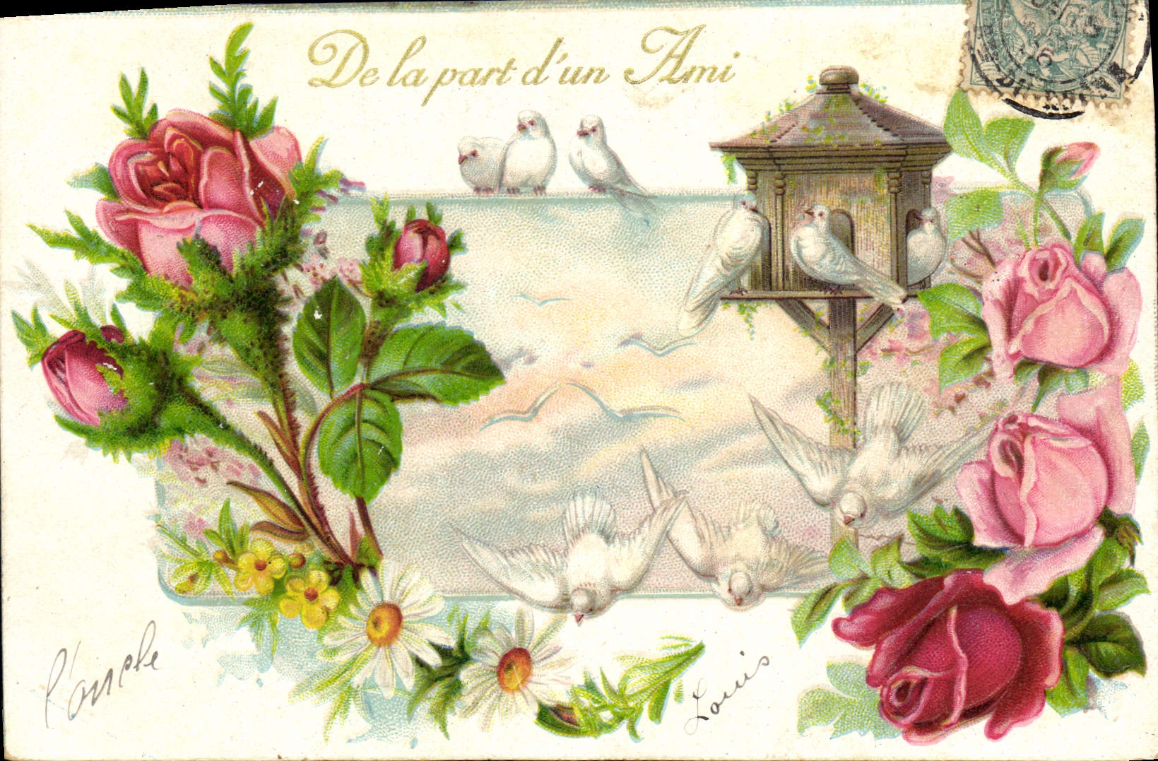 CPA Fantaisie Fleurs Colombes 