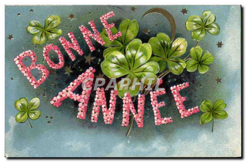 CPA Fantaisie Fleurs Trefles 