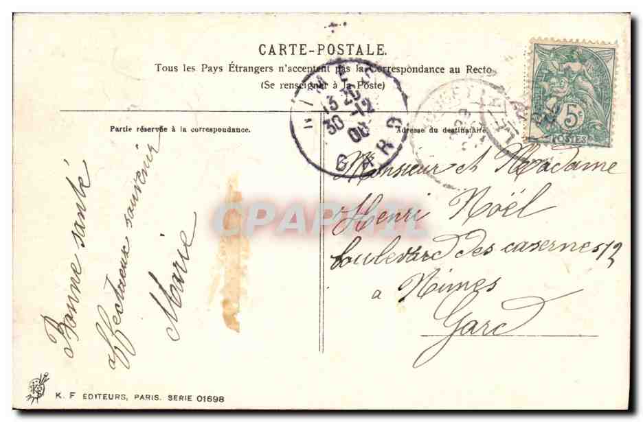 CPA Fantaisie Fleurs Trefles  — Rückseite