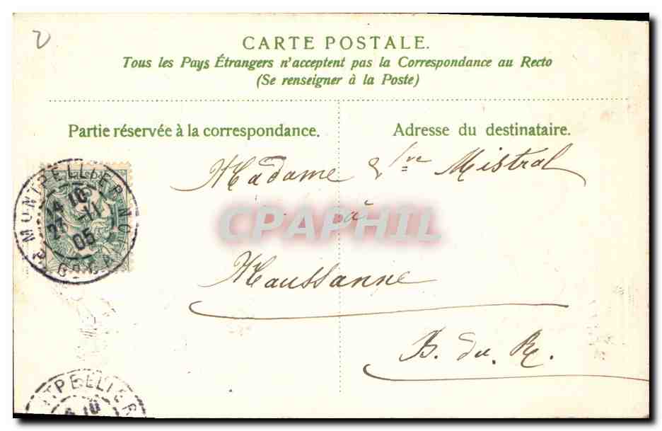 CPA Fantaisie Fleurs  — Verso