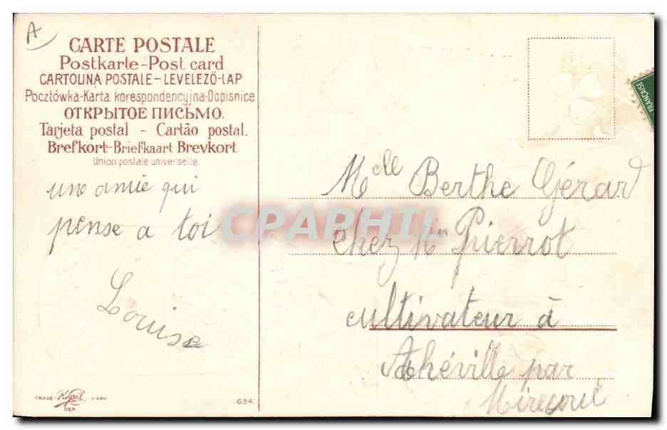 CPA Fantaisie Fleurs Champagne Trefles  — Rückseite