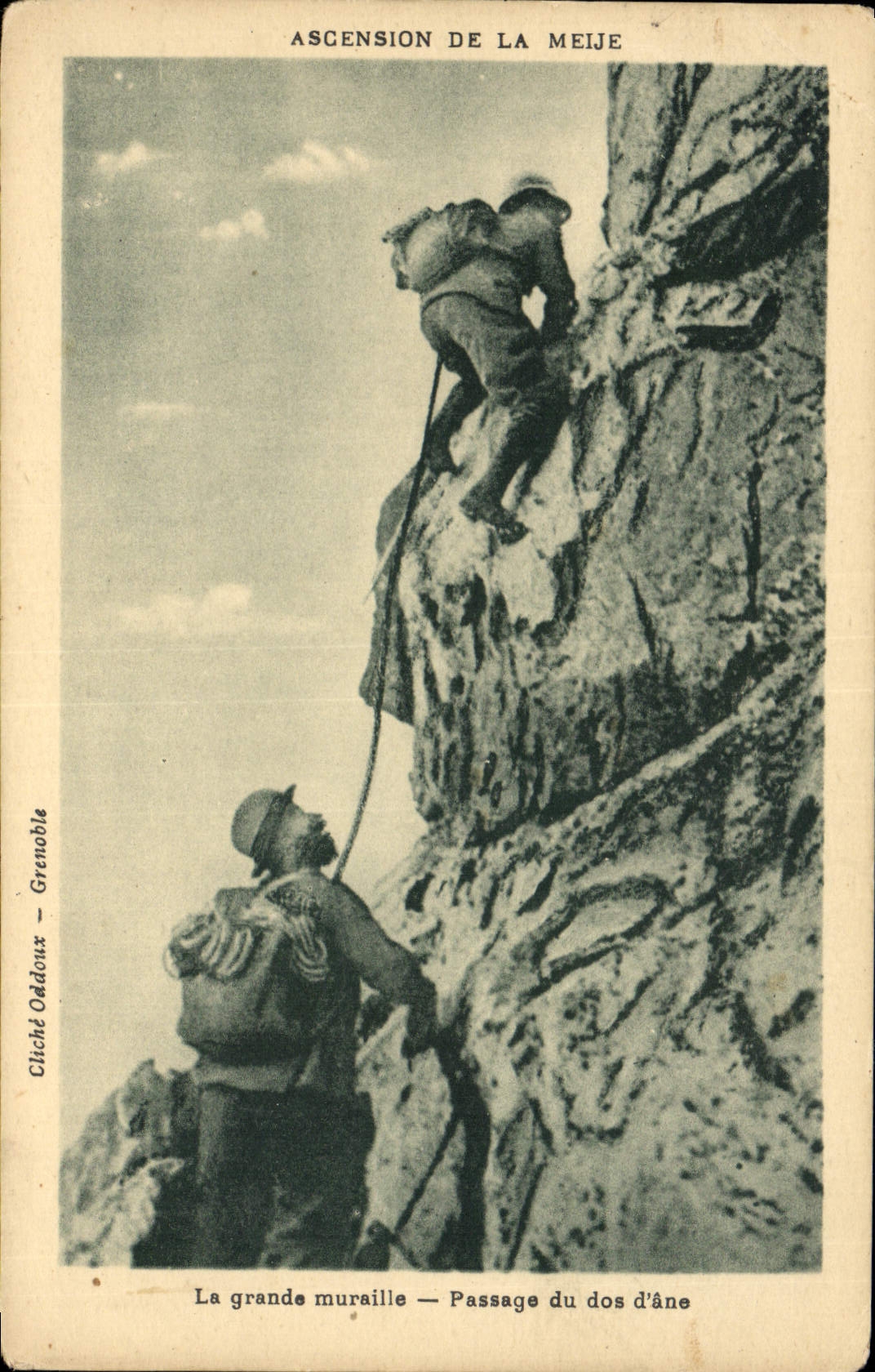 CPA Alpinisme Ascension de la Meije La grande muraille Passage du dos d'ane 