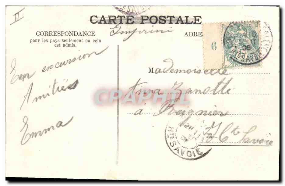 Une Varappe au Salève — Julllien frères, Phot.-Editeurs, Genève, n° 5631 — Rückseite