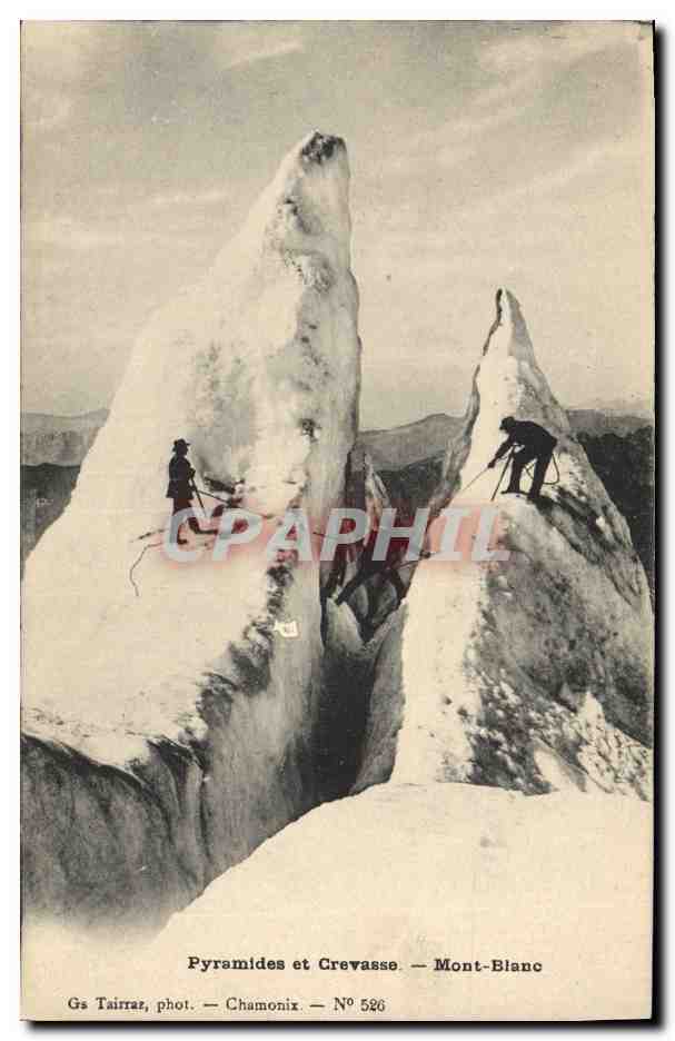 CPA Alpinisme Pyramides et crevasse Mont Blanc 