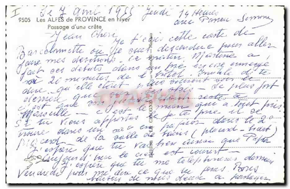 CPA Alpinisme Les Alpes de Provence en hiver Passage d'une crete  — Rückseite