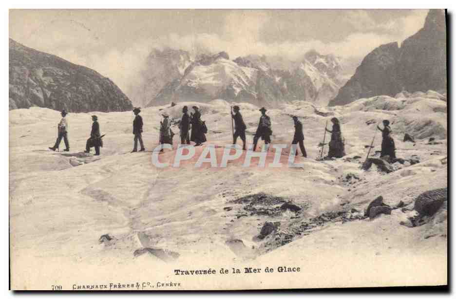CPA Alpinisme Traversee de la mer de glace 