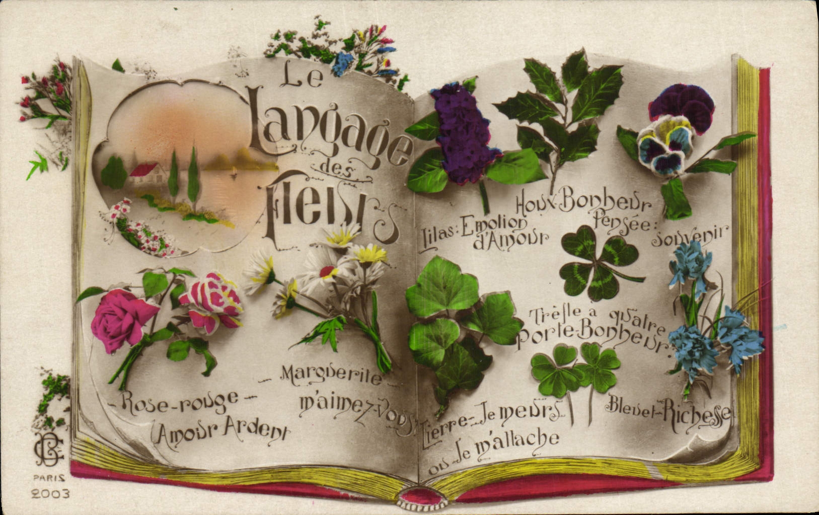CPA Fantaisie Le langage des Fleurs 