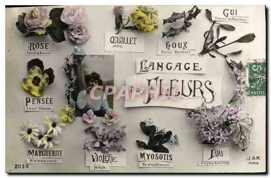 CPA Fantaisie Le langage des Fleurs 