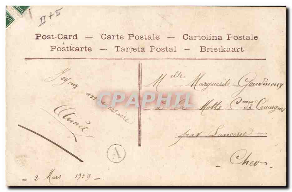 CPA Fantaisie Fleurs Langage de la Marguerite  — Verso