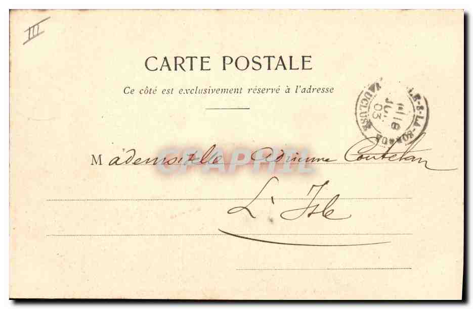 CPA Fantaisie Le langage des Fleurs Femme Geranium  — Verso