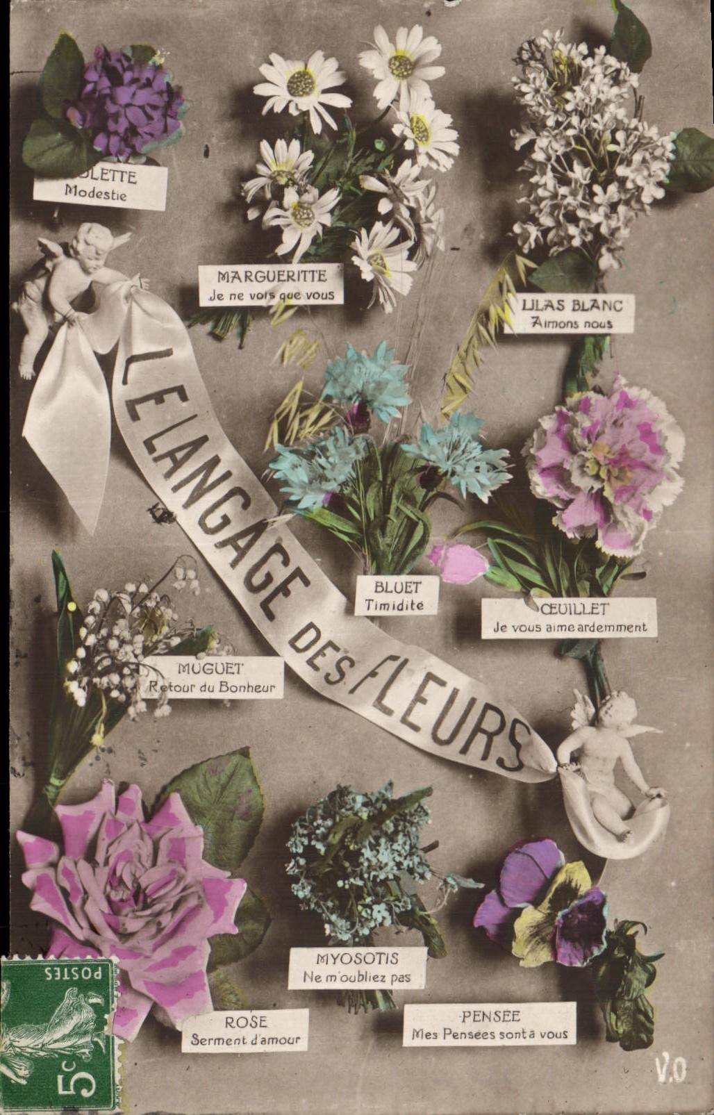 CPA Fantaisie Le langage des Fleurs 