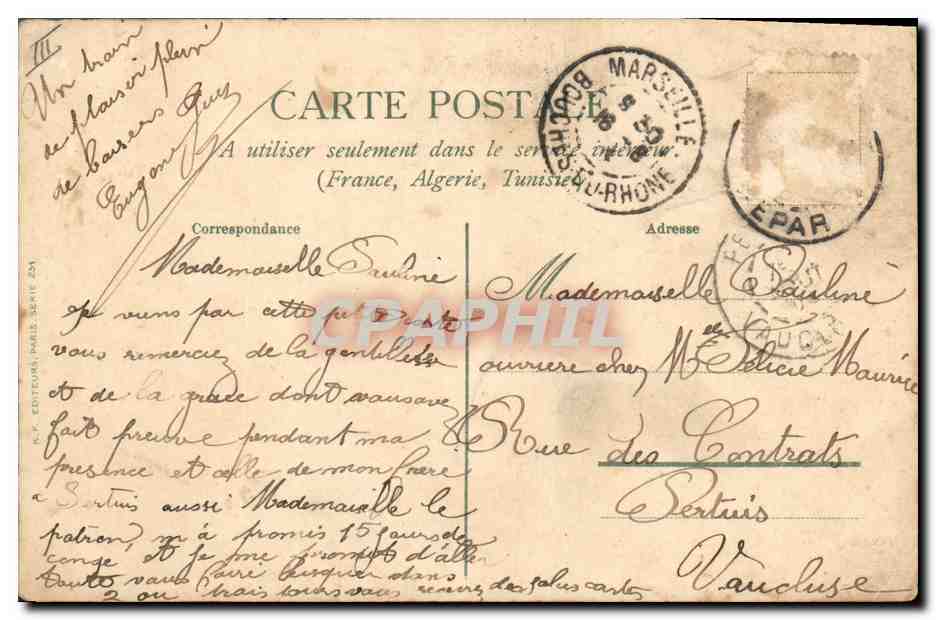CPA Fantaisie Le langage des Fleurs  — Verso