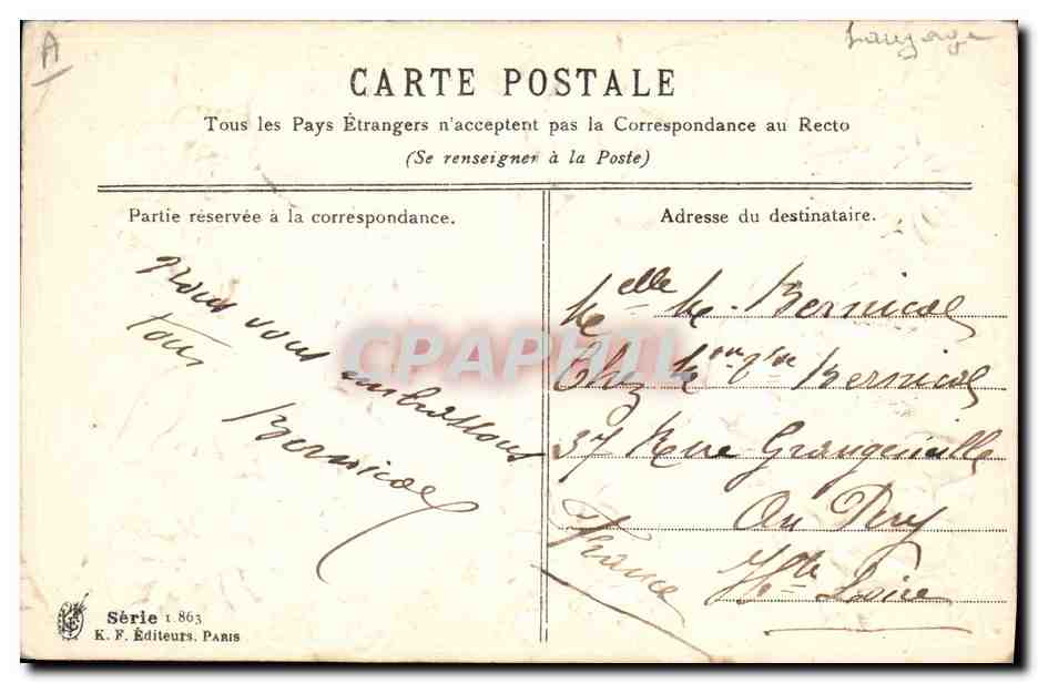 Flores simbólicas — Serie 1863 — K. F. Editores, París — Reverso