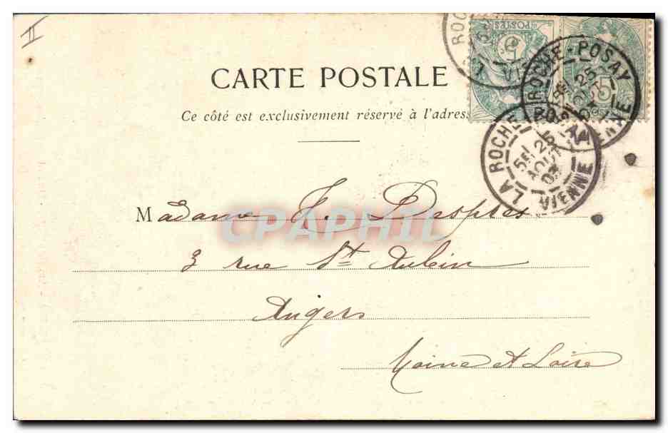 CPA Fantaisie Le langage des Fleurs Femme Geranium  — Verso