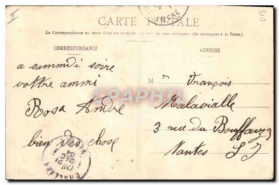 CPA Fantaisie Le langage des Fleurs  — Verso