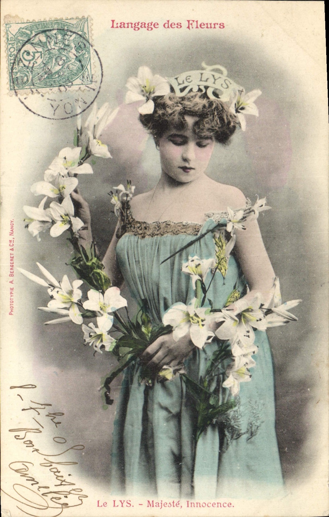 Langage des Fleurs — Le LYS — Majesté, Innocence — Phototype A. Berneret & Cie, Nancy