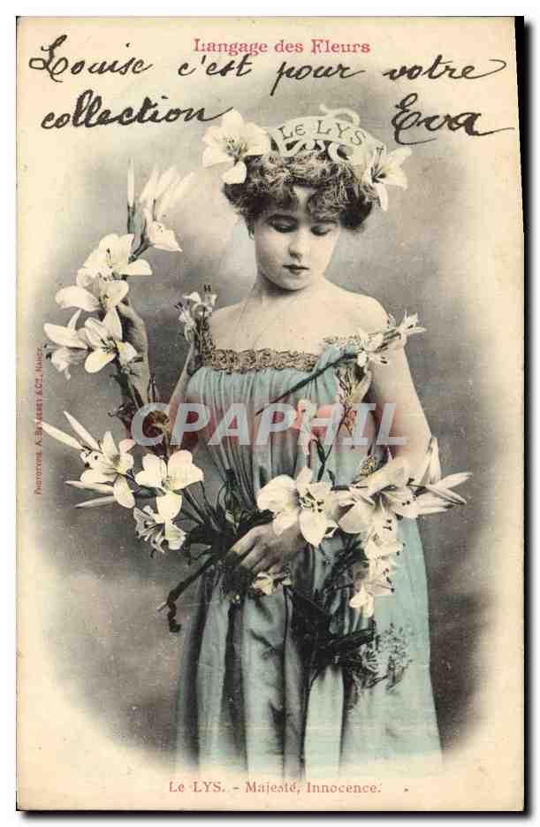 CPA Fantaisie Le langage des Fleurs Le Lys 