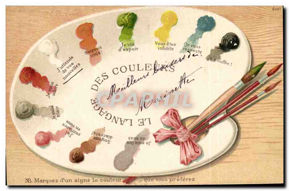 Palette de couleurs — Le langage des couleurs — éditeur non identifié, n° 2441