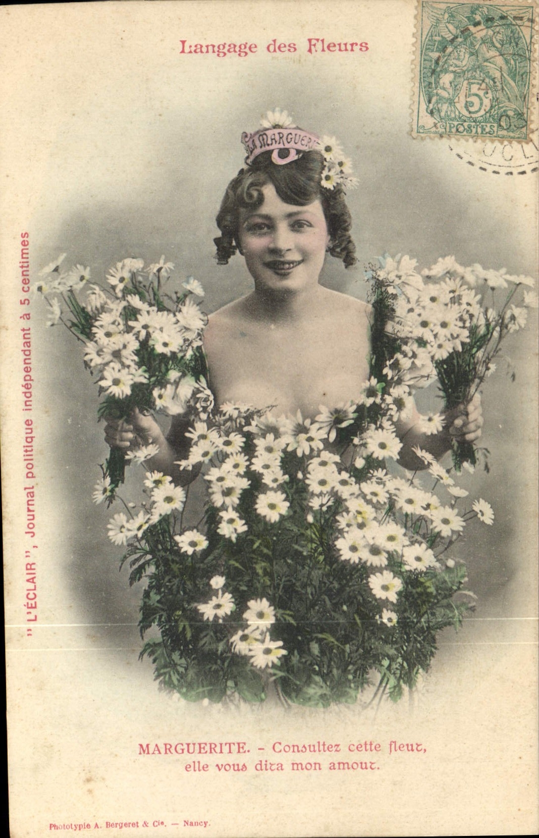 CPA Fantaisie Le langage des Fleurs Marguerite 