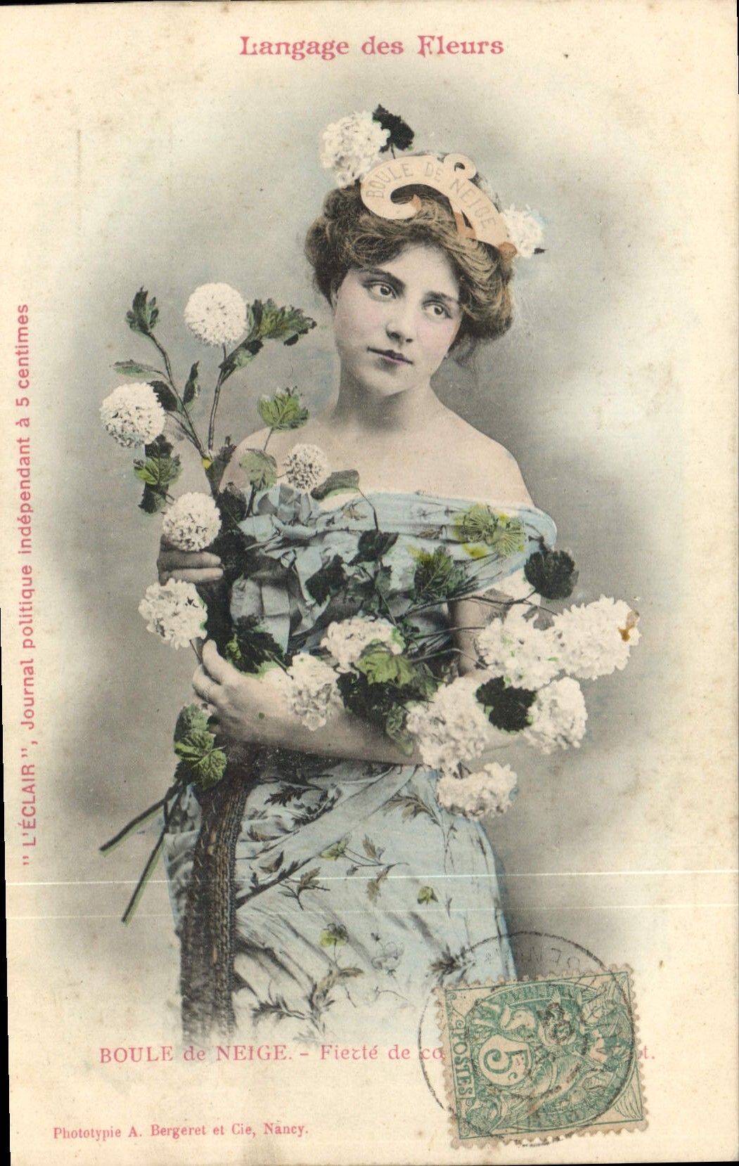CPA Fantaisie Le langage des Fleurs Boule de neige 