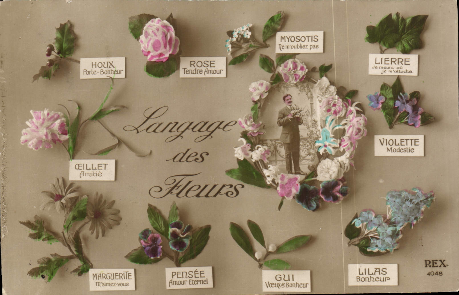 CPA Fantaisie Le langage des Fleurs 