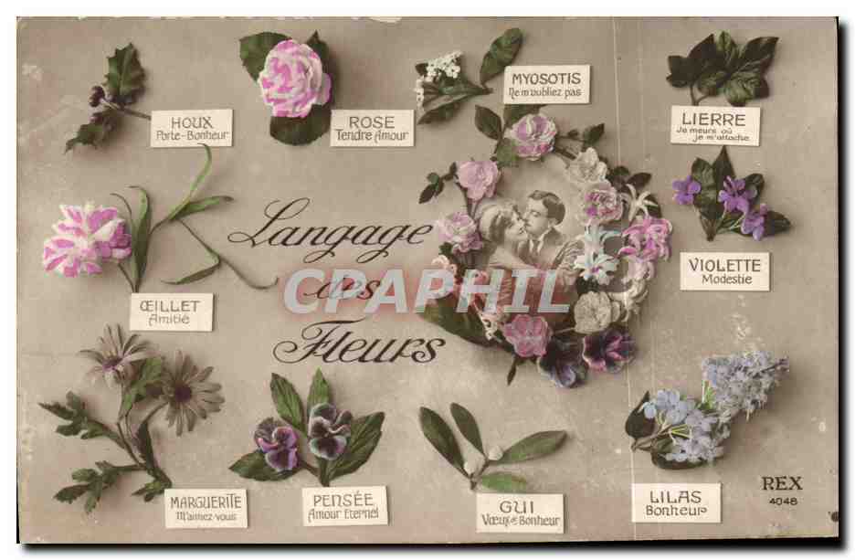 CPA Fantaisie Le langage des Fleurs 