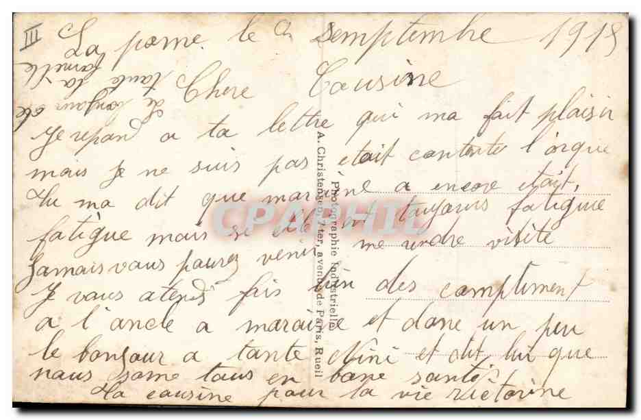 CPA Fantaisie Le langage des Fleurs  — Verso