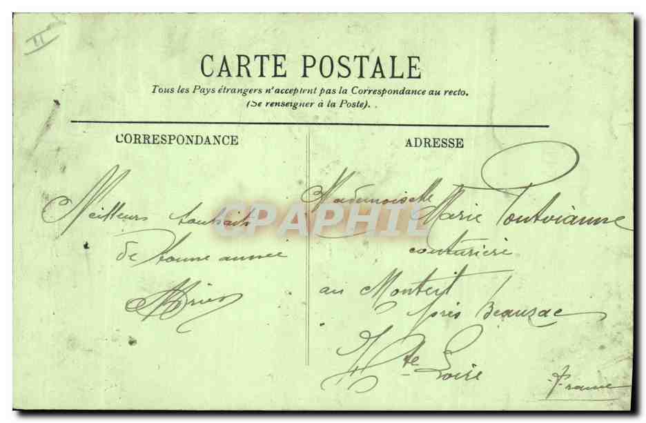 CPA Une allee de Palmiers Palmier Ane Mule  — Rückseite
