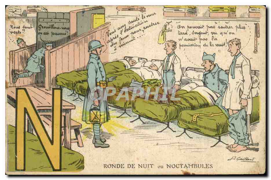 CPA Fantaisie Militaria Lettres Lettre N
