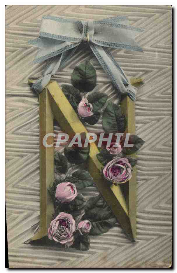 CPA Fantaisie Fleurs Lettres Lettre N 