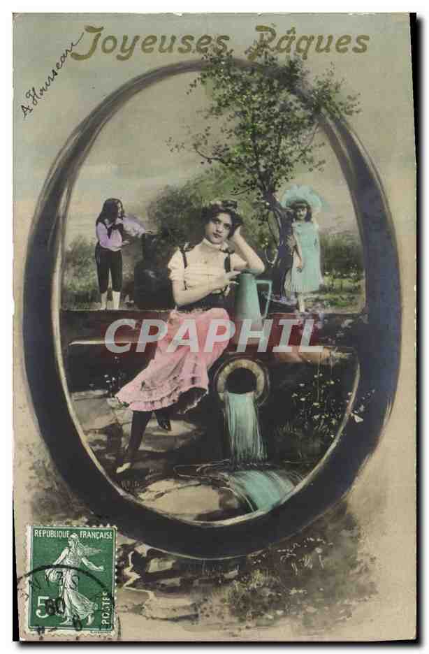 CPA Fantaisie Femme Lettres Lettre O 
