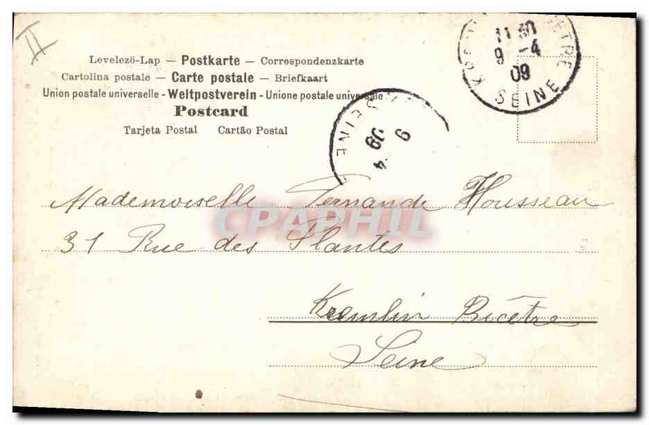 CPA Fantaisie Femme Lettres Lettre O  — Verso