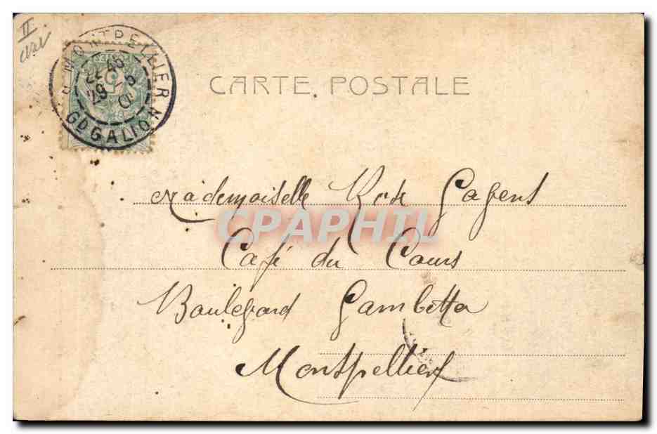CPA Fantaisie Femme Lettres Lettre O Papillon  — Verso
