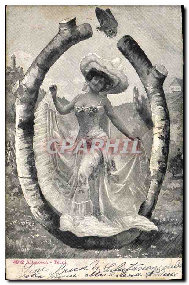 Femme dans un cadre de bouleaux — Terni — éditeur inconnu, n° 4912